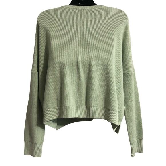 ASOS Womens Sweater Size 2 Green Cold Open Shoulder Sweater Long Sleeve Shirt - Picture 2 of 6